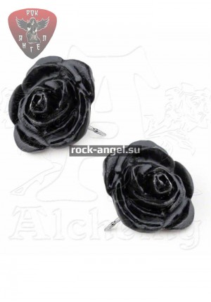 Черные Розы серьги-гвоздики  Alchemy Gothic